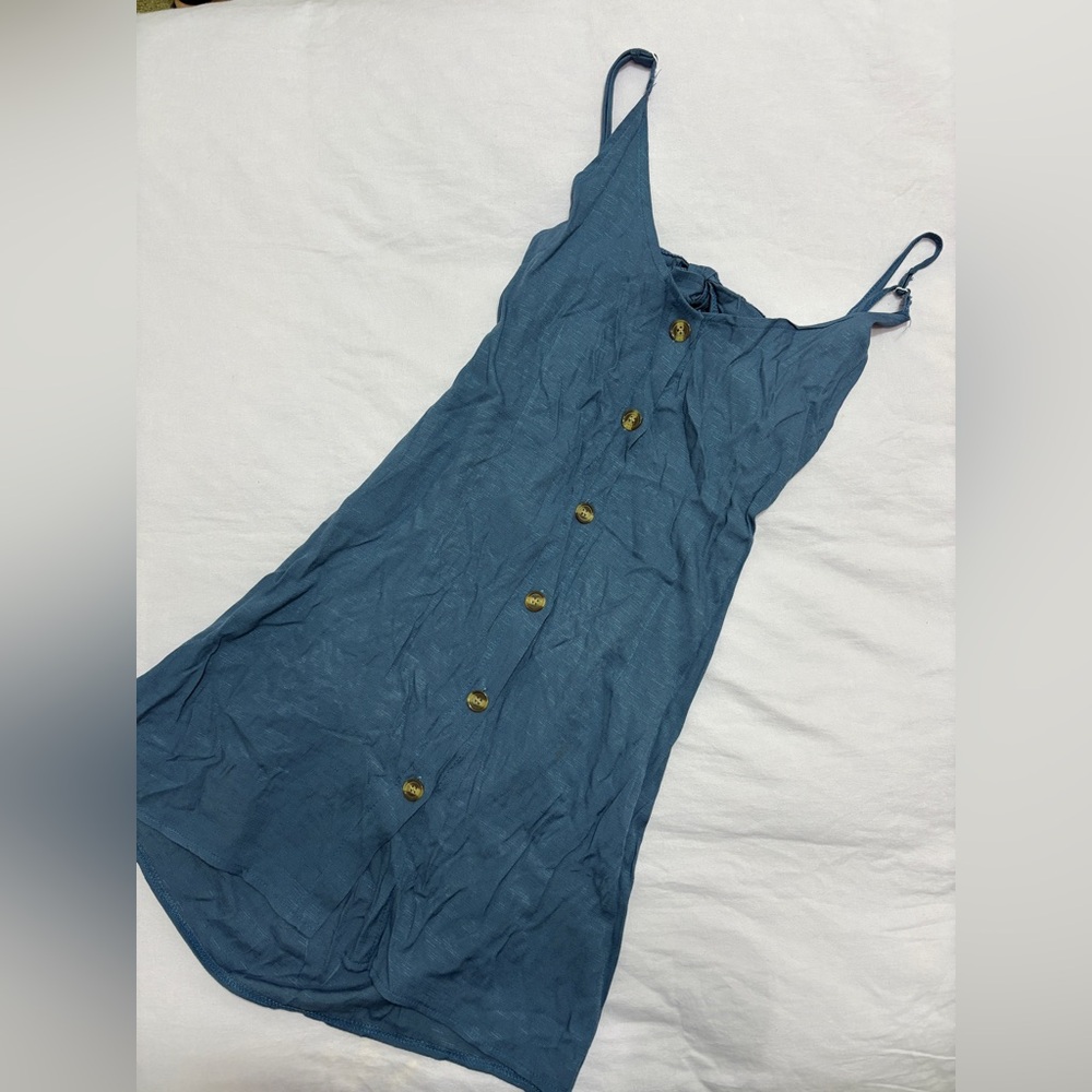 Blue Button-Down Dress